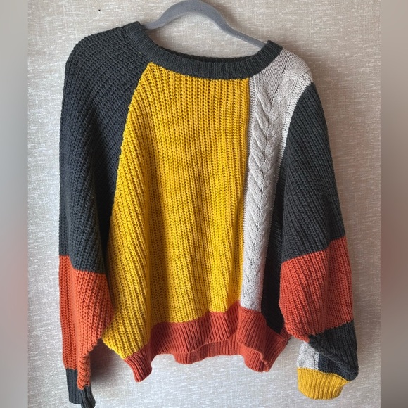 Sweaters - Item And Threat Chunky‎ Knit Multi Colored Crewneck Sweater Size Small